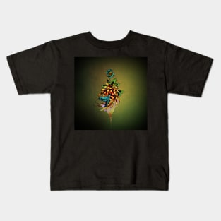 Amazing snake with skull and flowers Kids T-Shirt